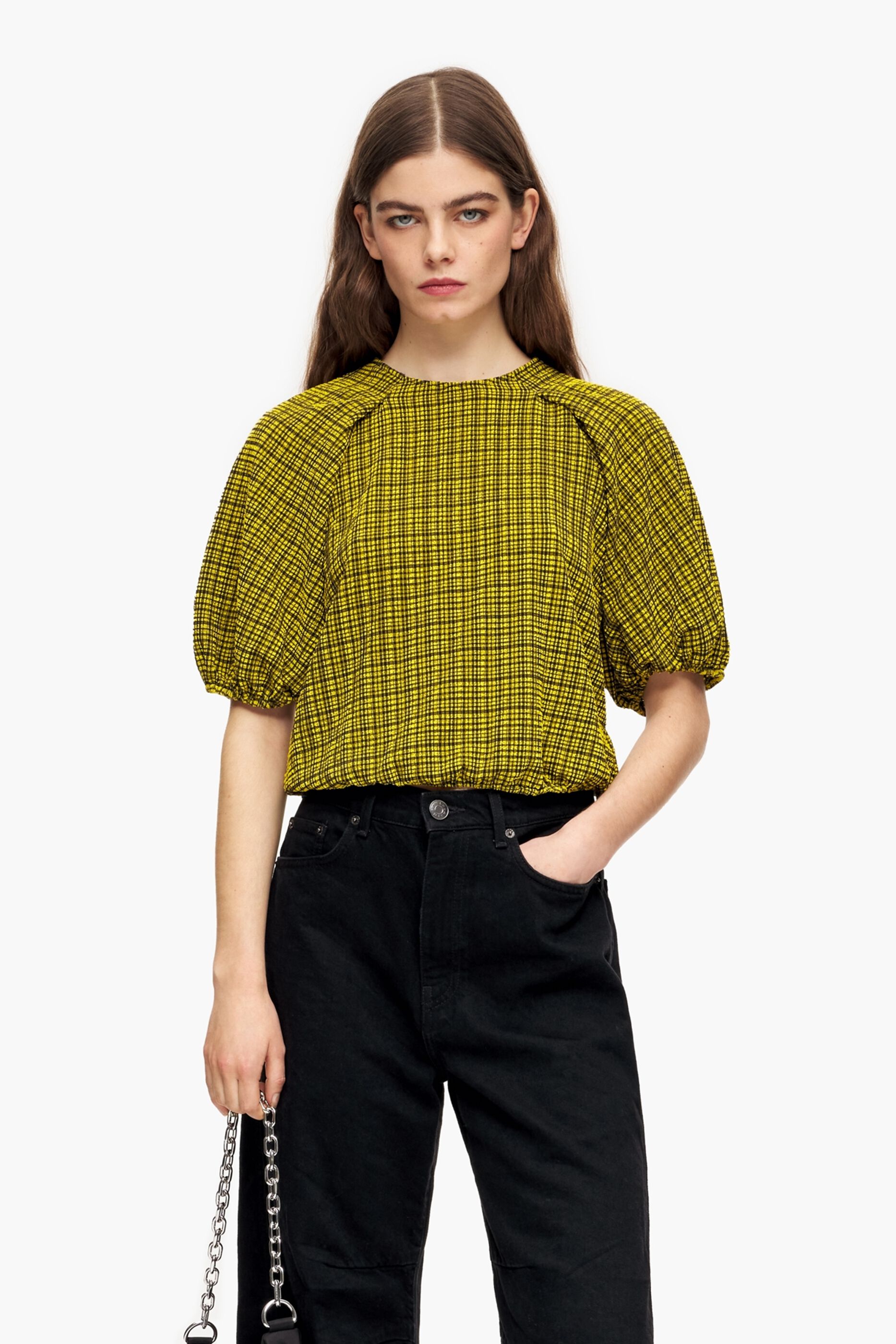 Blusa xadrez amarela