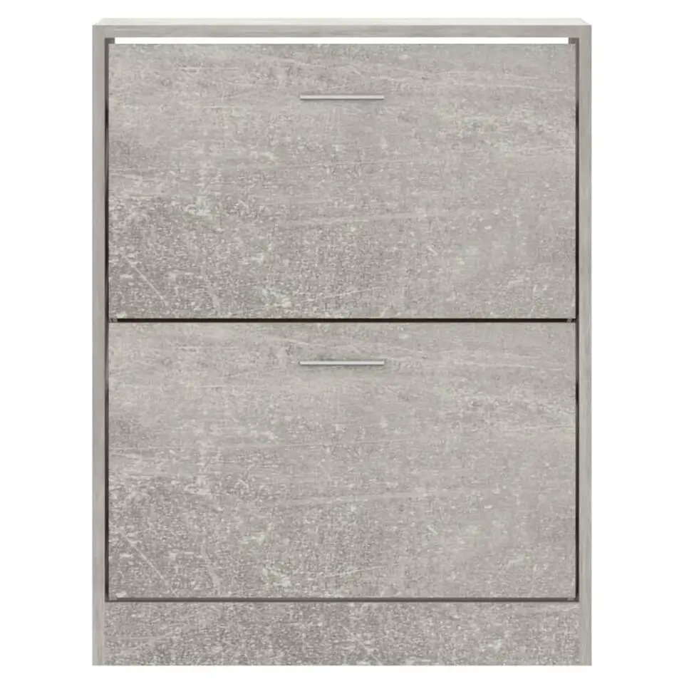 vidaXL - Schoenenkast 4 paar met 2 kleppen - Betongrijs - Hout - 63x24x81 cm