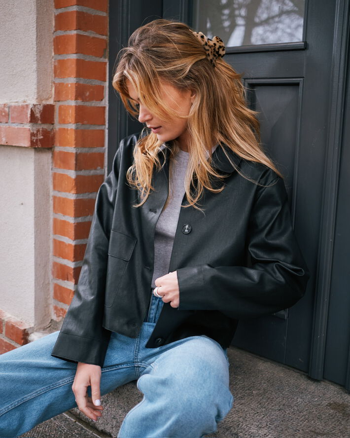 Neo Noir Romana Faux PU Jacket Black