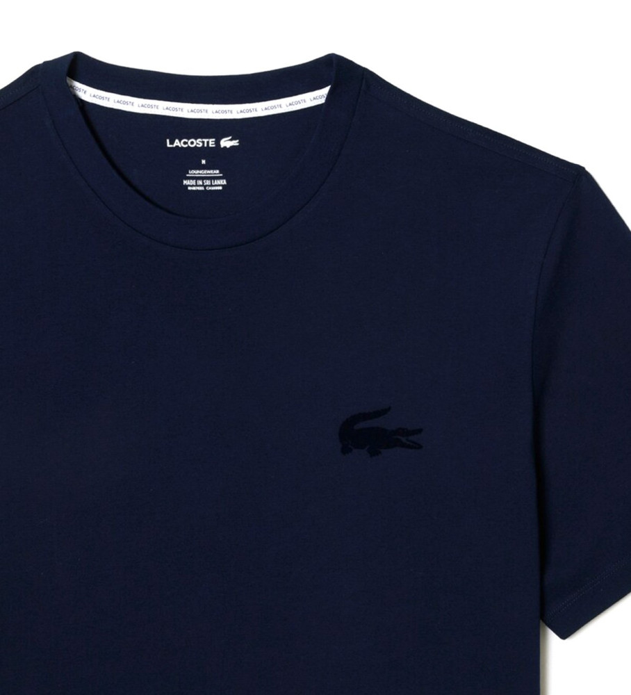 Camisa Lacoste azul marinho de malha de algodão para jogos em casa