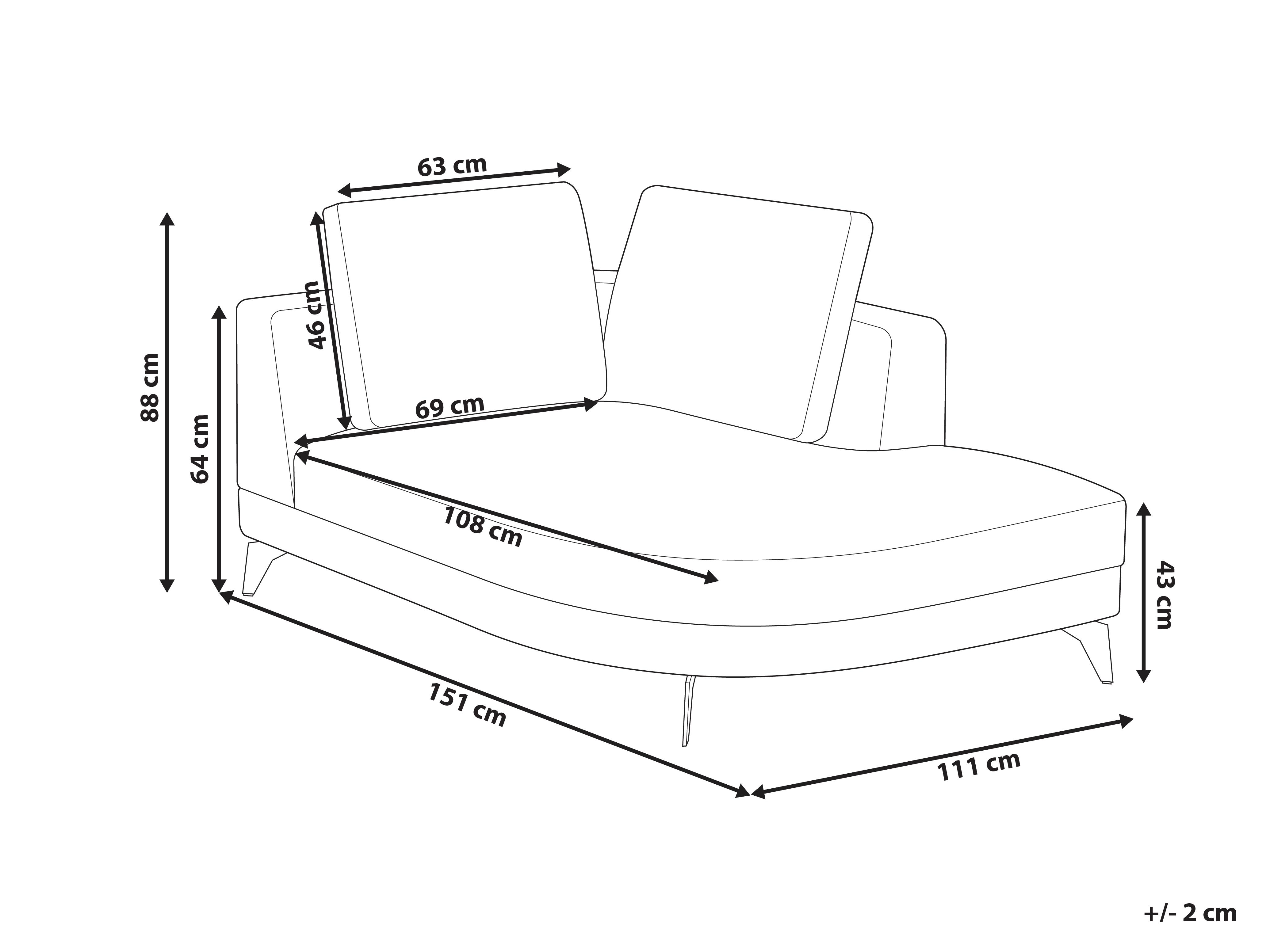 Chaise longue MARUM Chenille Lichtblauw