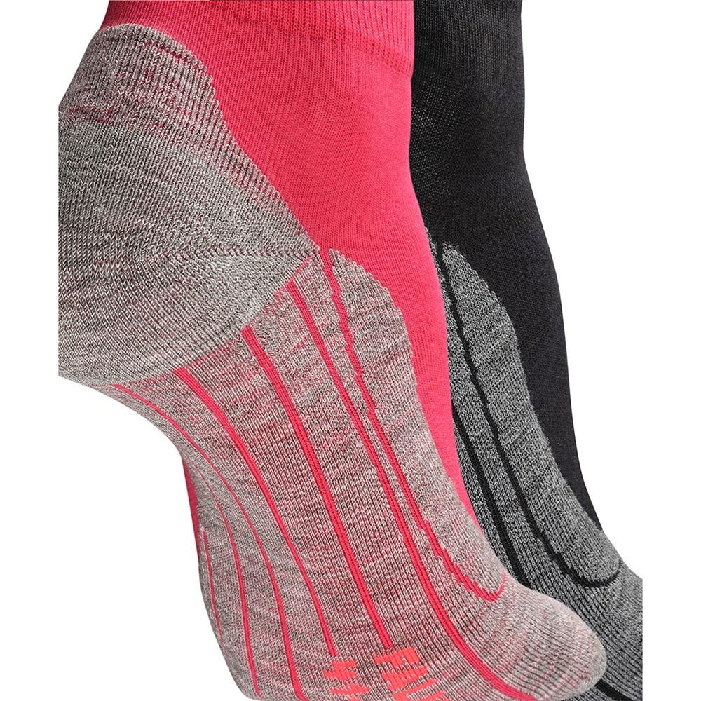 Falke RU4 Short Hardloopsokken 2-Pack Zwart/Roze Dames