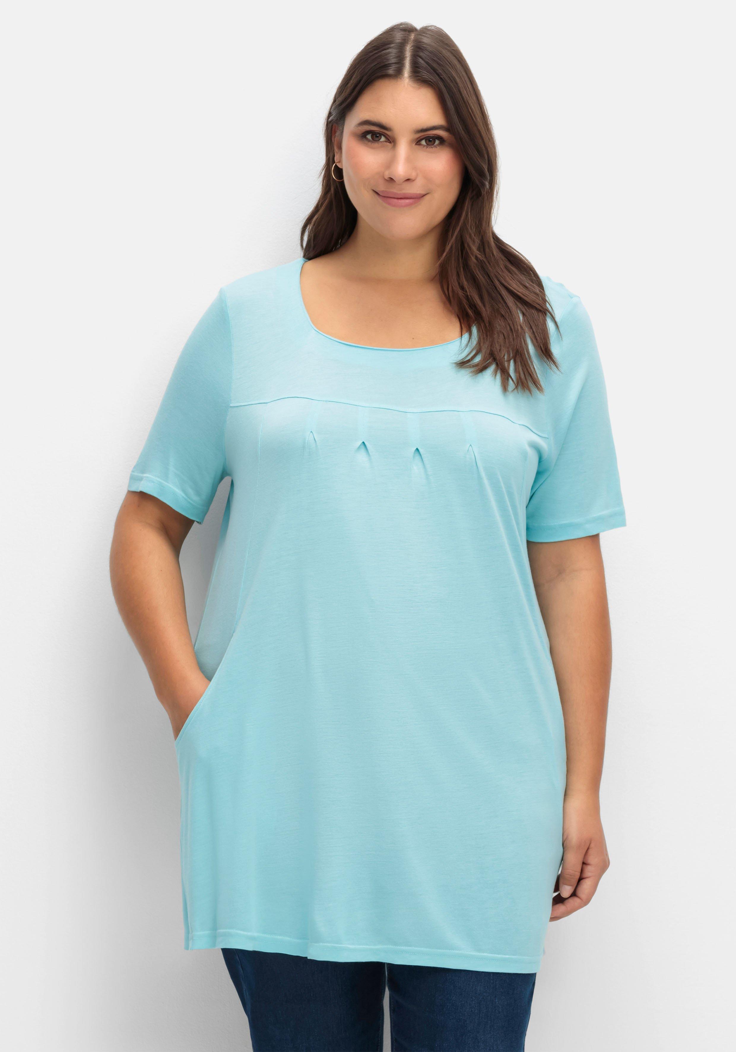 Longshirt mit Taschen und Karreeausschnitt