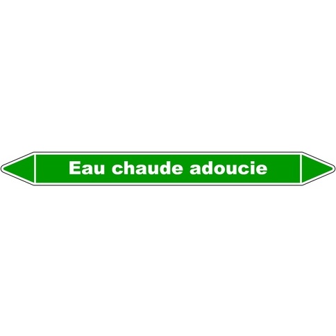 Marqueur tuyauterie - Eau chaude adoucie - Vinyle laminé