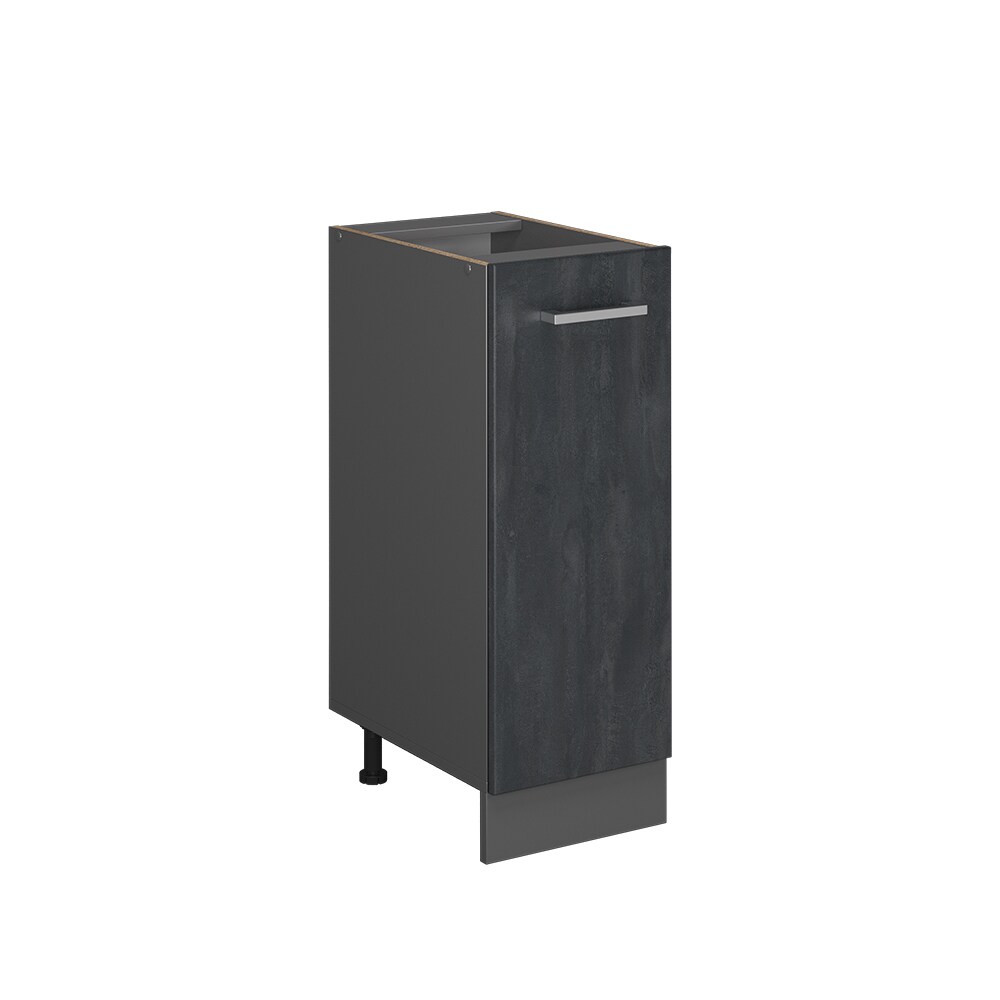 Vicco Apothekerunterschrank R-Line Schwarz Beton Anthrazit 30 cm mit Arbeitsplatte Eiche