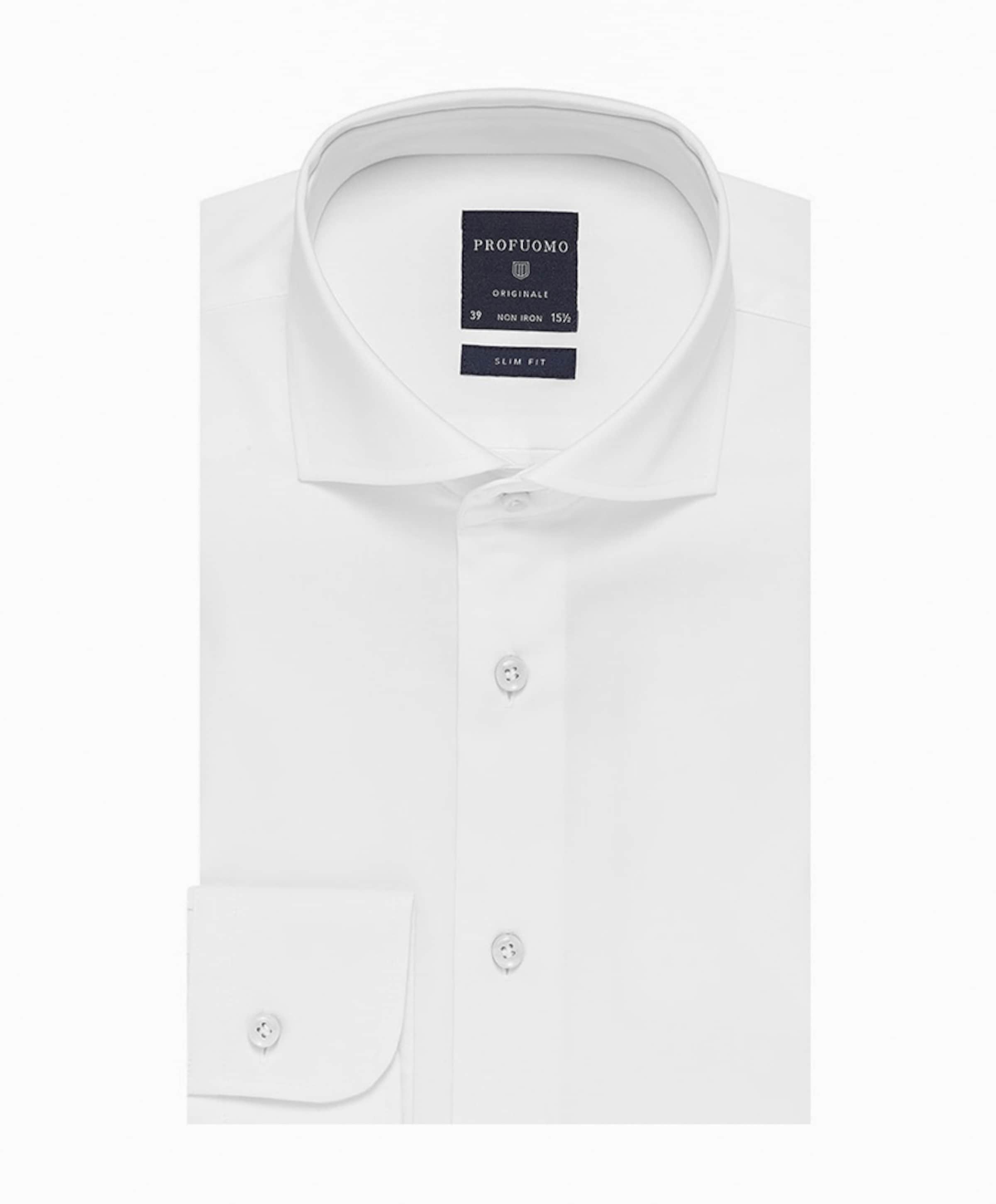 Profuomo Heren overhemd lange mouw wit