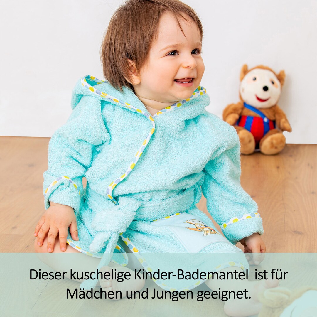 Smithy Bademantel BOBO SIEBENSCHLÄFER 98/104 türkis