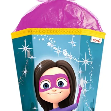 Roth Schultüte Superheldin, 6-eckig,85cm, Glitter