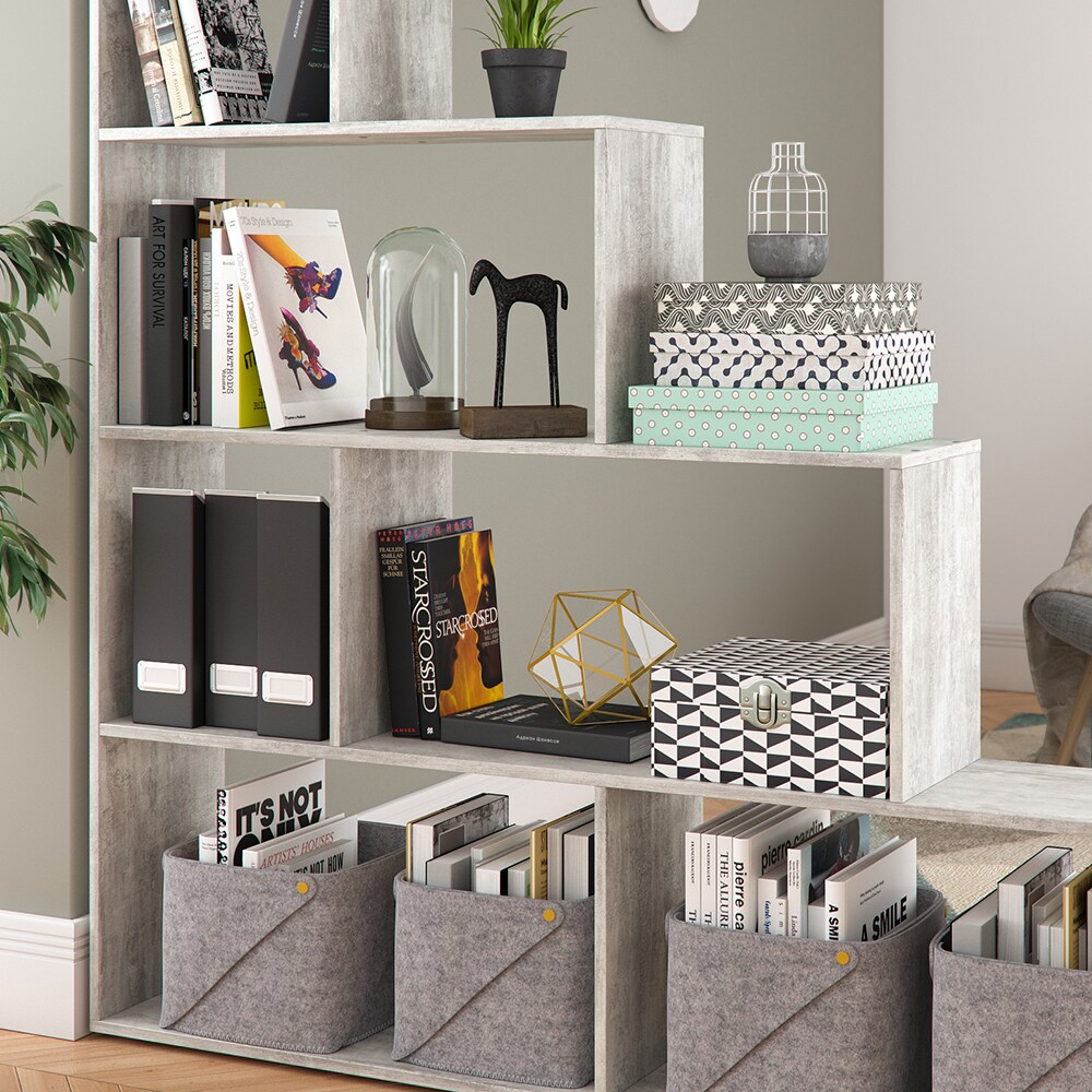 Vicco Treppenregal ASYM Raumteiler beton Bücherregal Standregal Aktenregal Hochregal Aufbewahrung Regal
