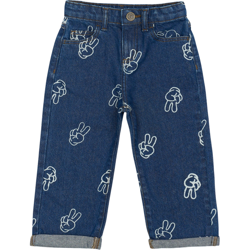 Køb THE NEW Siblings Medium Blue Denim AOP Prosper Wide Jeans