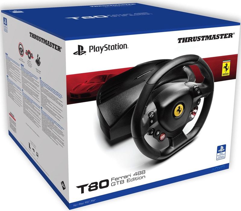 Thrustmaster - T80 Racing Wheel - Ferrari 488 GTB - PS4/PS5 - PC