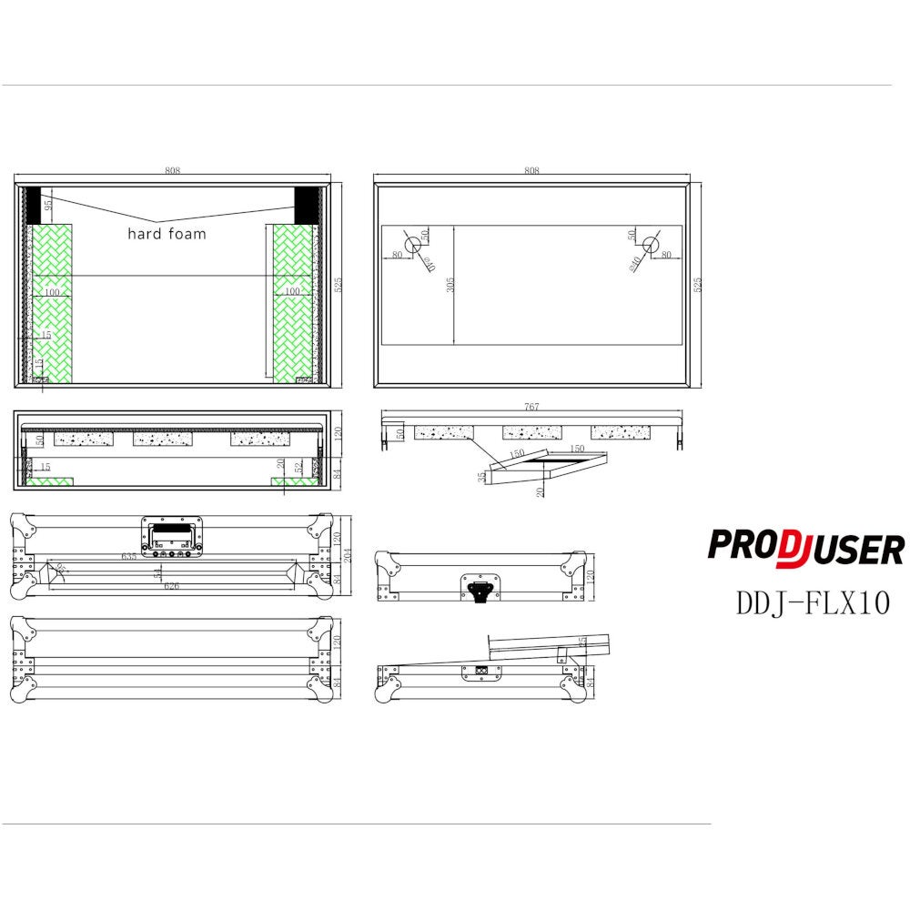 Prodjuser DDJ-FLX10 BL zwarte flightcase voor Pioneer DJ DDJ-FLX10