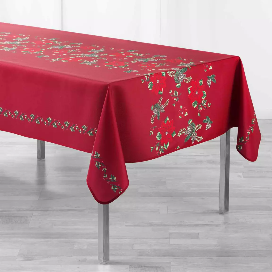 Nappe de Noël rectangulaire (150 x 300 cm) Isadora Rouge