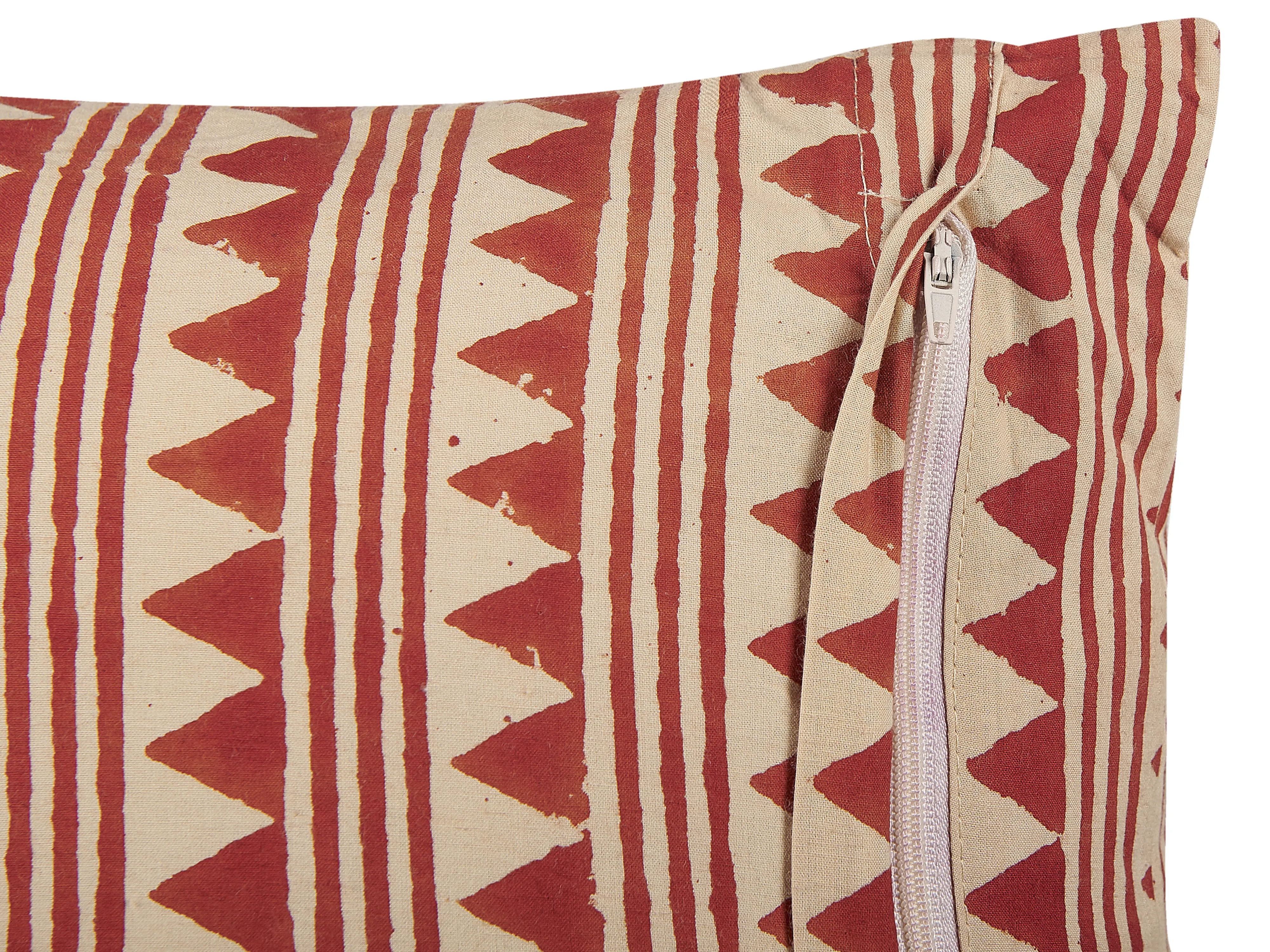 Sierkussen DEGLUPTA Katoen 45 x 45 cm Rood chevron patroon