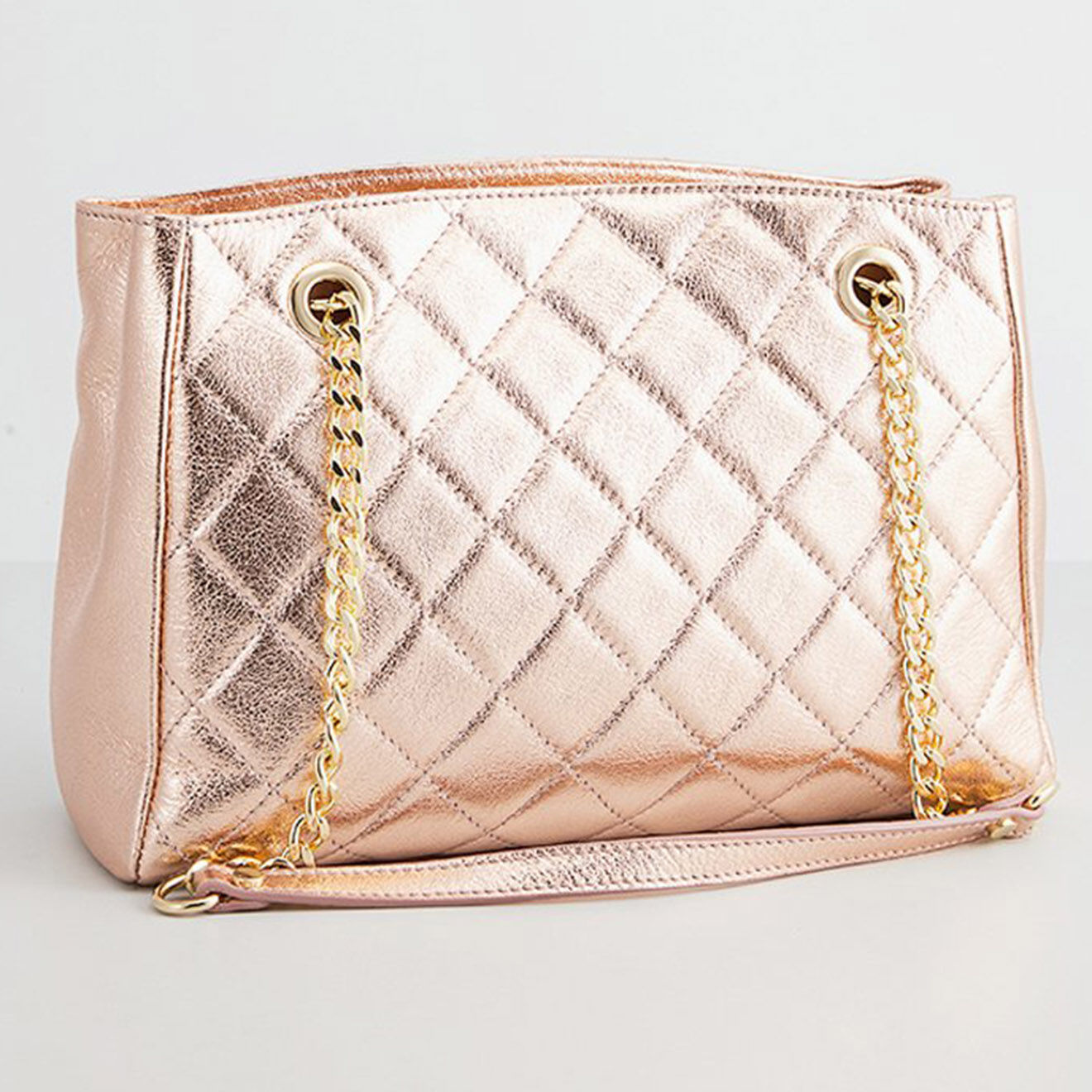Christian Laurier Sac porté épaule en Cuir Pauline rose doré - 28x19.5x12 cm