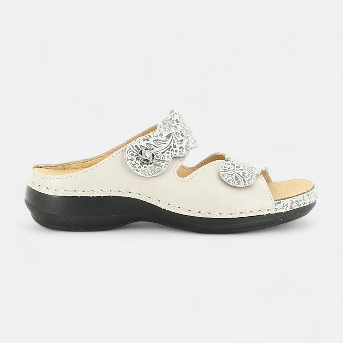 Nu-pieds confort Femme en cuir or