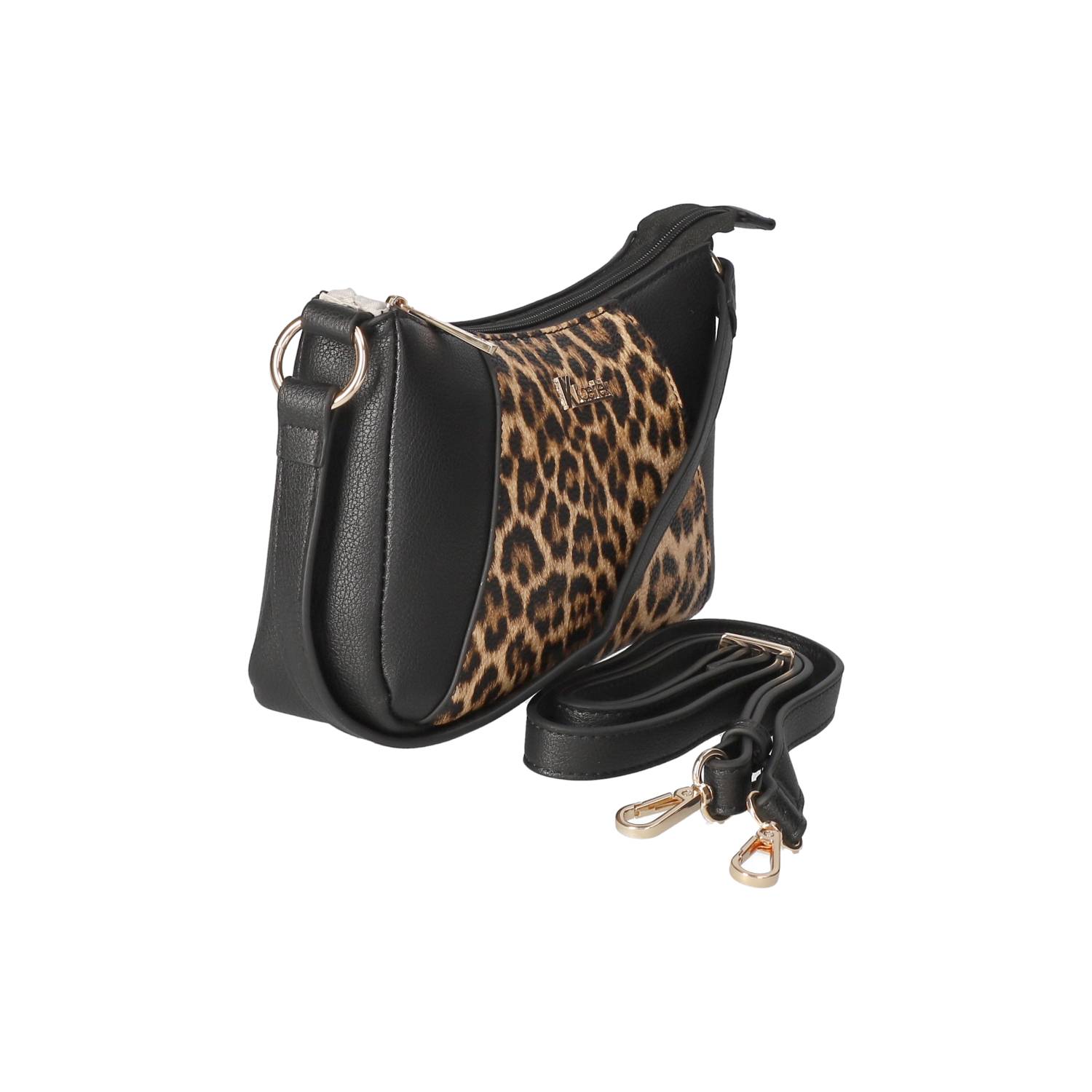 Kaerlek Schultertasche - schwarz/braun