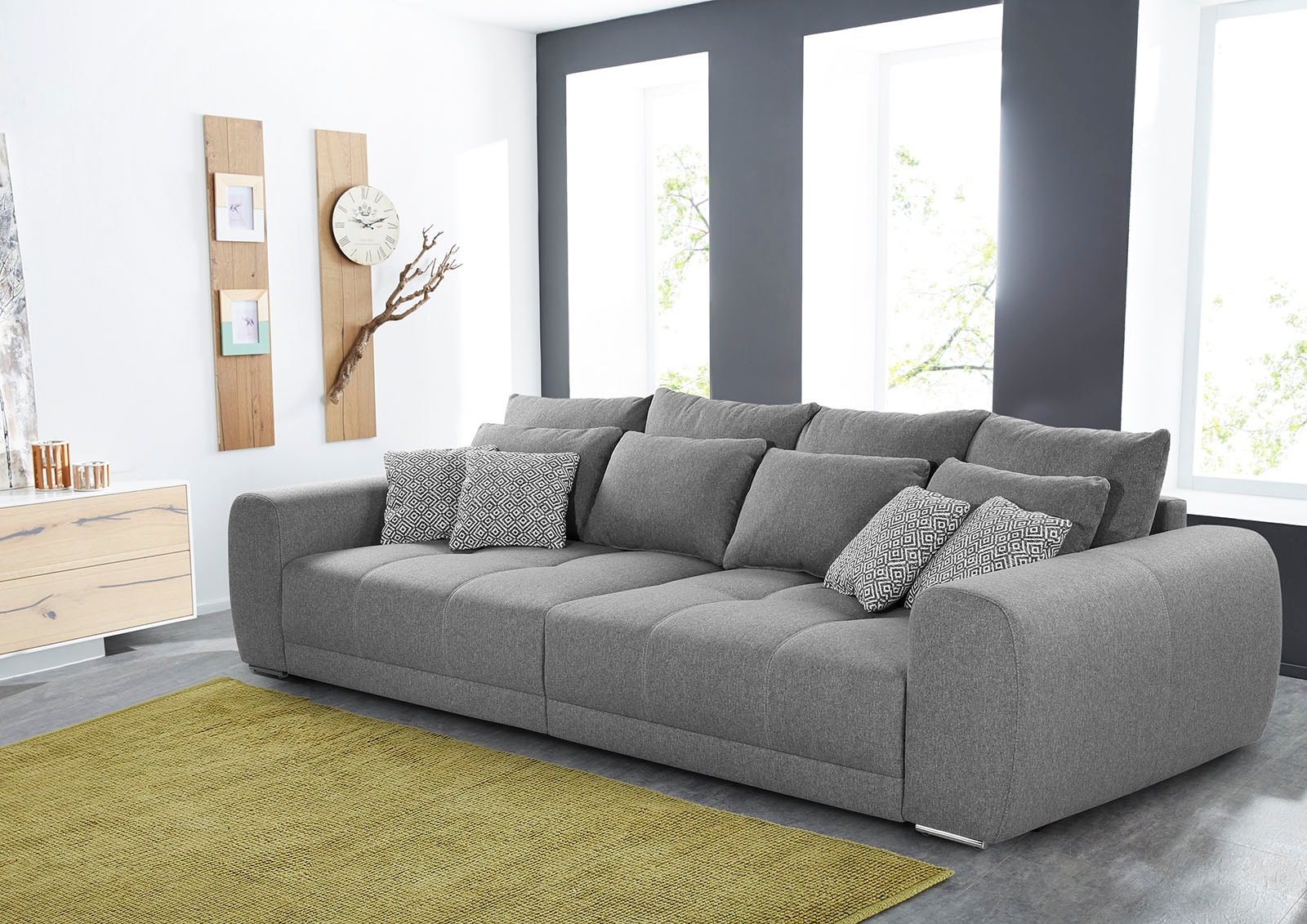 Jockenhöfer Gruppe Big-Sofa »Moldau XXL, B: 306 cm« Mega-Sofa, mit Federkern & 4 Zierkissen