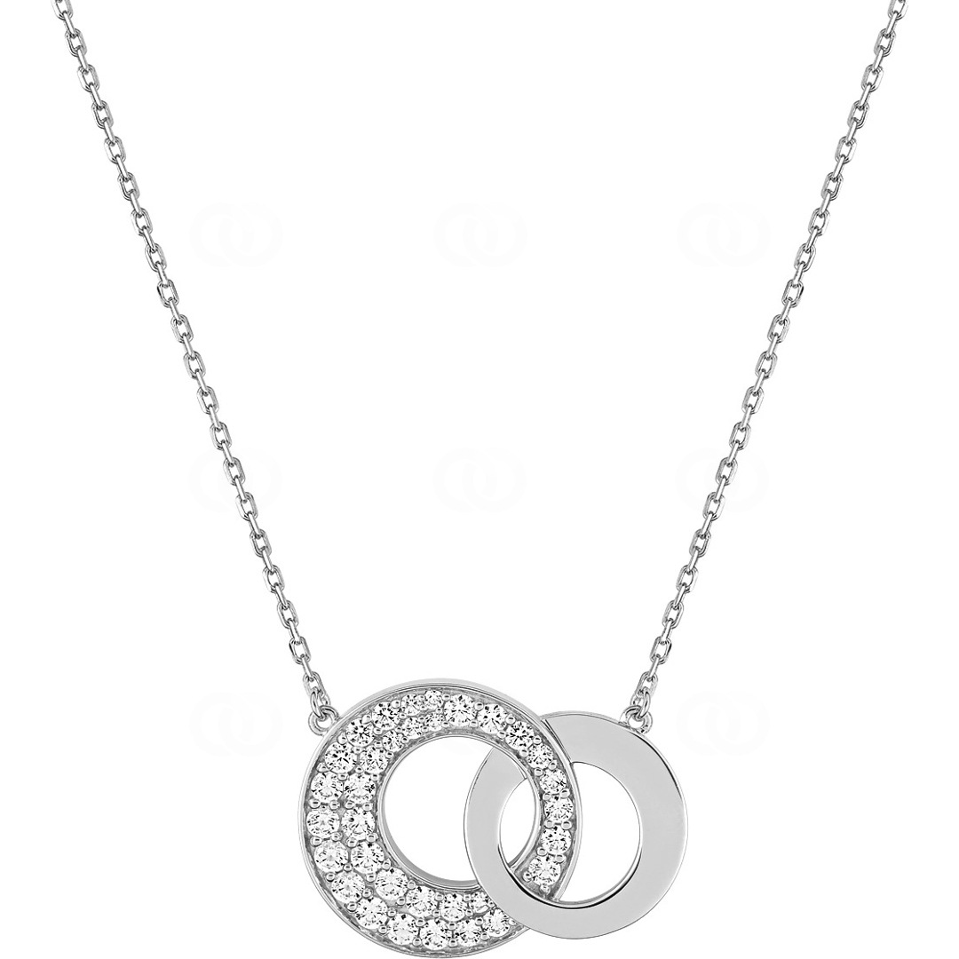 Collier mit Anhänger 925 Silber rhodiniert mit Zirkonia pavé 43cm