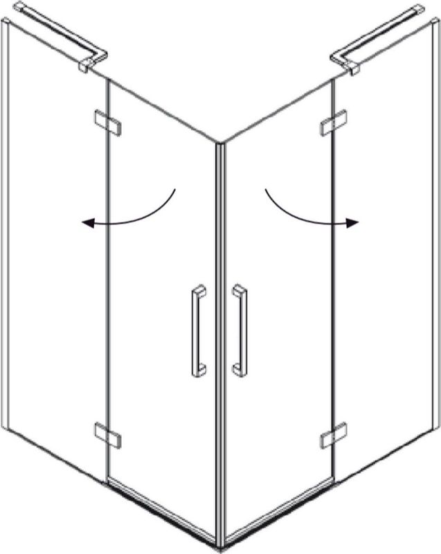 Douchecabine Boss & Wessing Double Hoekinstap Vierkant 80x80x200 cm 8 Mm