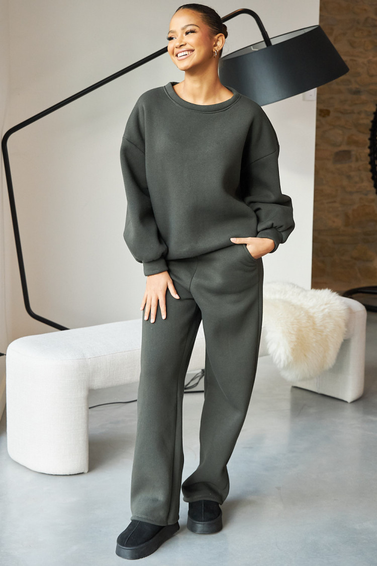 Ensemble 2 pièces sweat + jogging kaki
