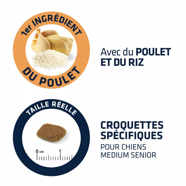 Croquettes Advance Medium Vitality Senior 7+ pour chiens âgés