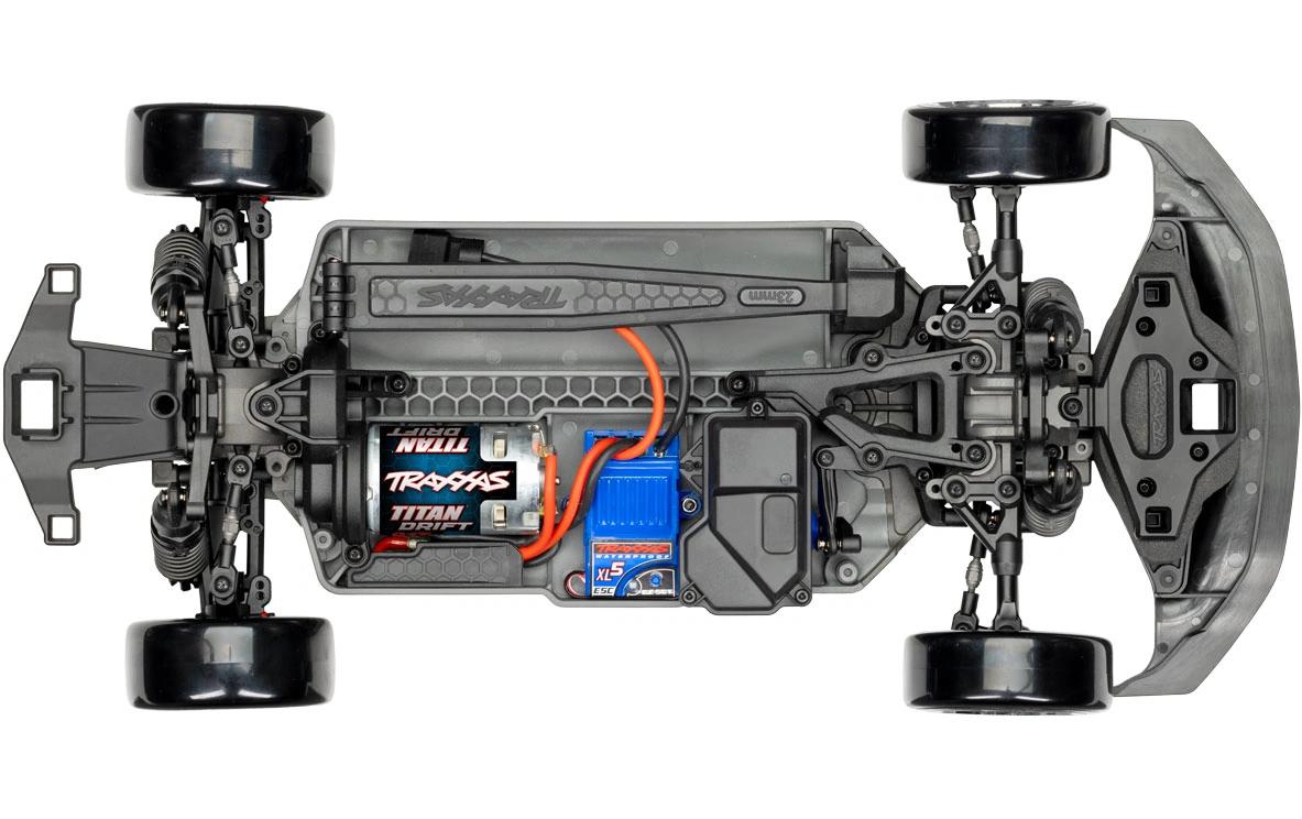 4TEC 2.0 Drift Ford Mustang, Schwarz ARTR, 1:10<br>4TEC 2.0 Chassis mit Hinterradantrieb und detailgetreuer Ford Mustang Karosserie