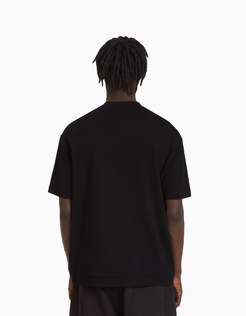Camiseta de malha interlock de manga curta