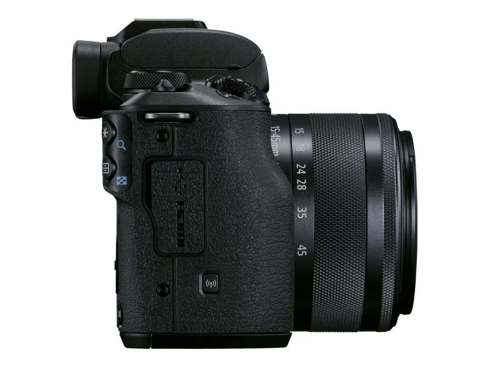Canon EOS M50 Mark II - Digitalkamera - spejlløst - 24.1 MP - APS-C - 4K / 24 fps - 3x optisk zoom EF-M 15-45 mm IS STM og 55-200 mm IS STM objektiver - Wi-Fi, Bluetooth - sort