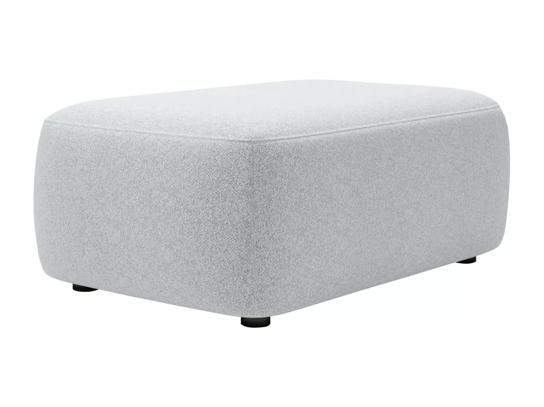 Pouf en tissu texturé gris clair DAVISO
