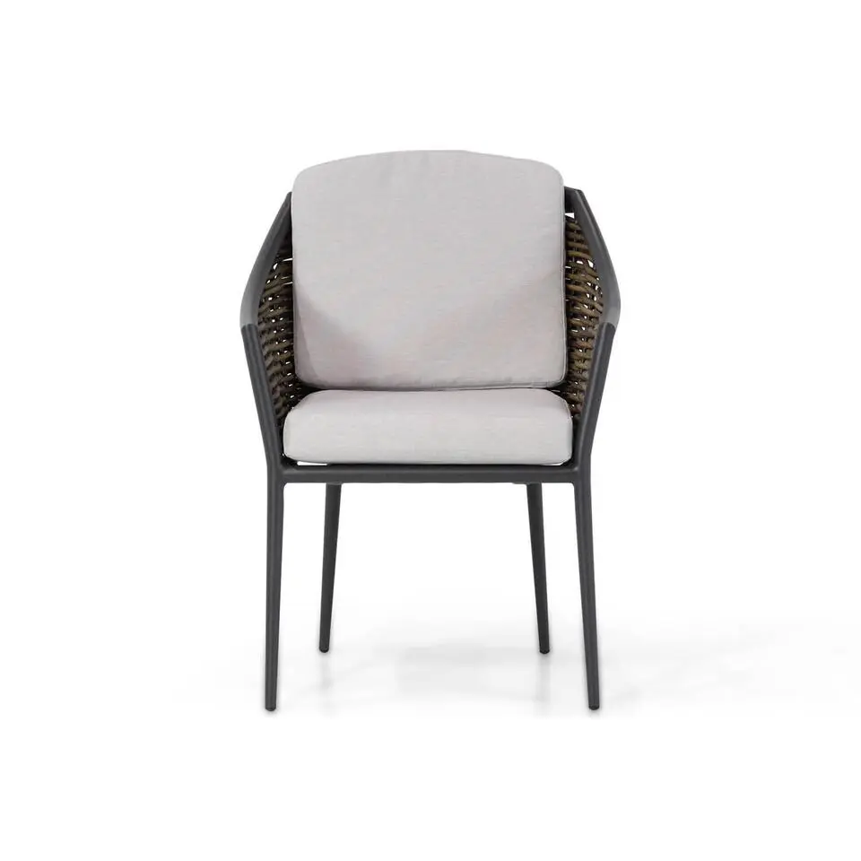 Tuinset 4 personen 180 cm Aluminium/wicker Grijs Coco Olivine/Vienna