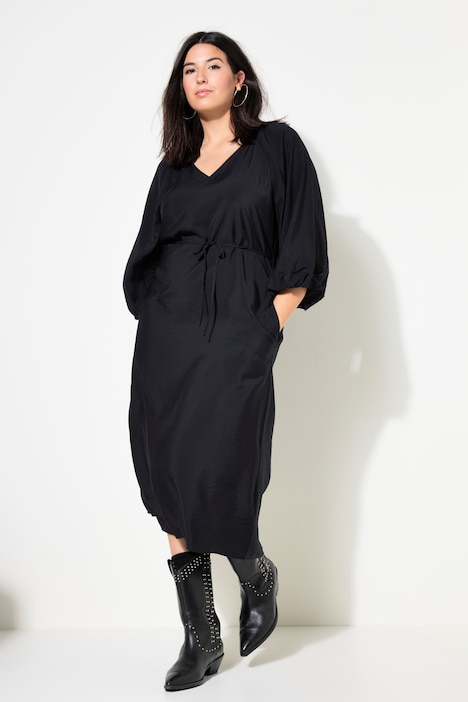 Maxikleid, A-Line, 3/4-Ballonärmel