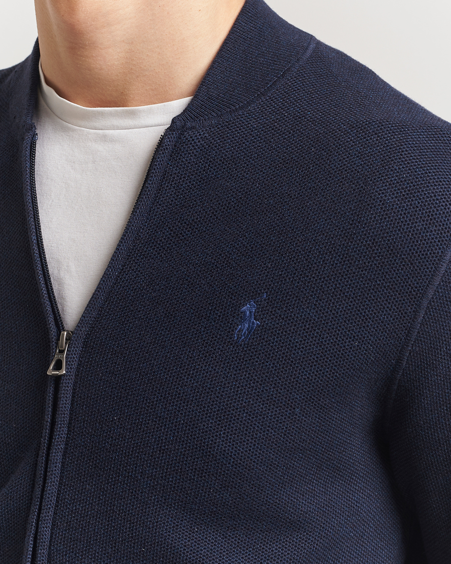 Polo Ralph Lauren Cotton Full Zip Sweater Navy Heather