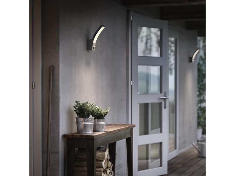 Philips Wandleuchte Splay, 12 W, 1100 lm, 4000 K, Anthrazit Wandleuchte für den Aussenbereich
