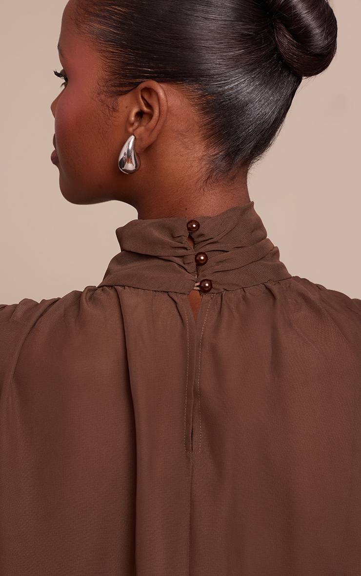 Chocolat Haut En Mousseline À Décolleté Plongeant Extrême