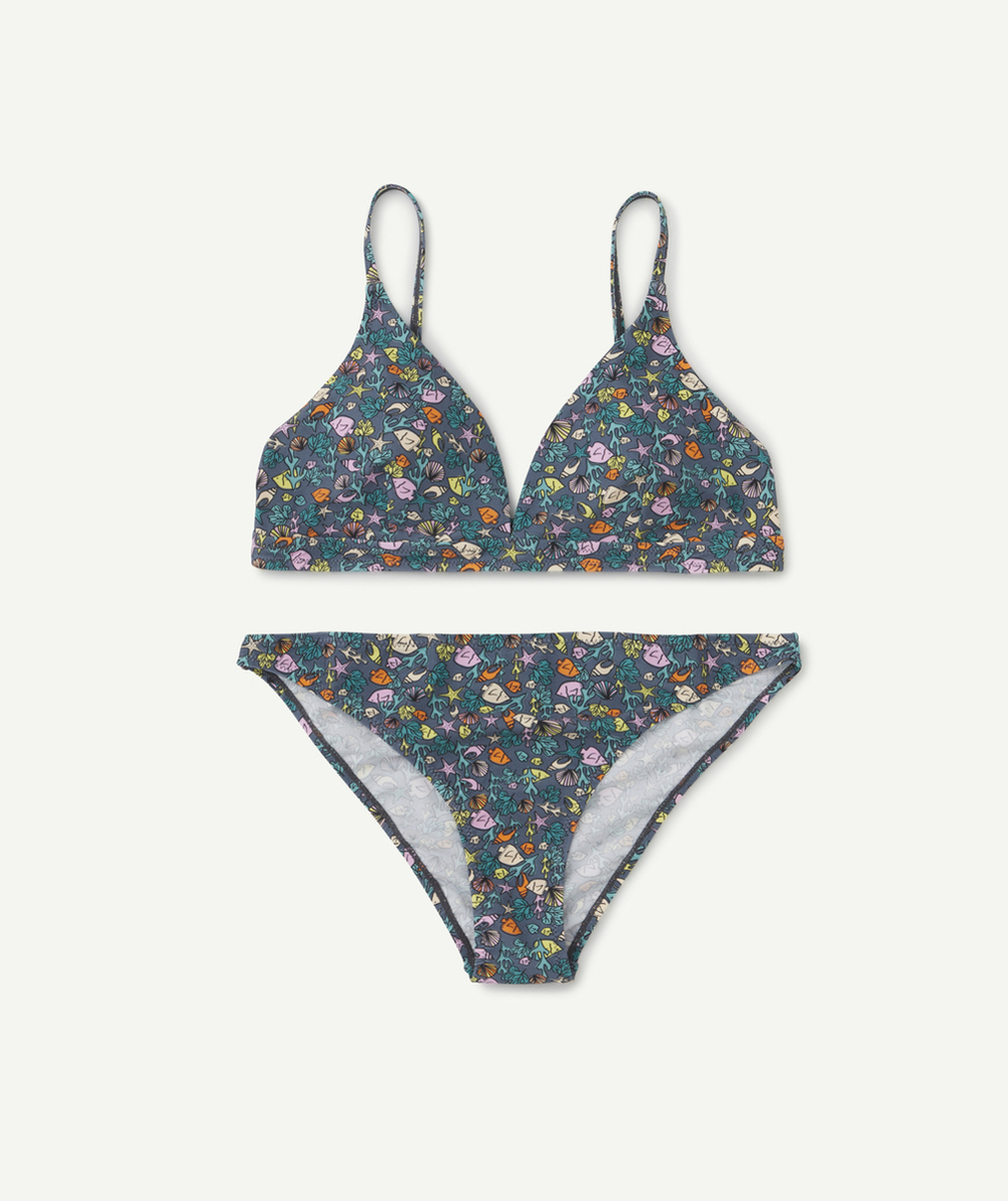 MAILLOT DE BAIN 2 PIÈCES FEMME EN FIBRE RECYCLÉES IMPRIMÉ MARIN
