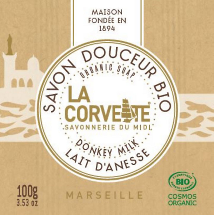 Savon douceur bio La Corvette Savonnerie du midi Lait d’anesse 100g