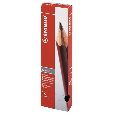 Bleistift - STABILO Schwan in rot - Härtegrad 2B - 12er Pack