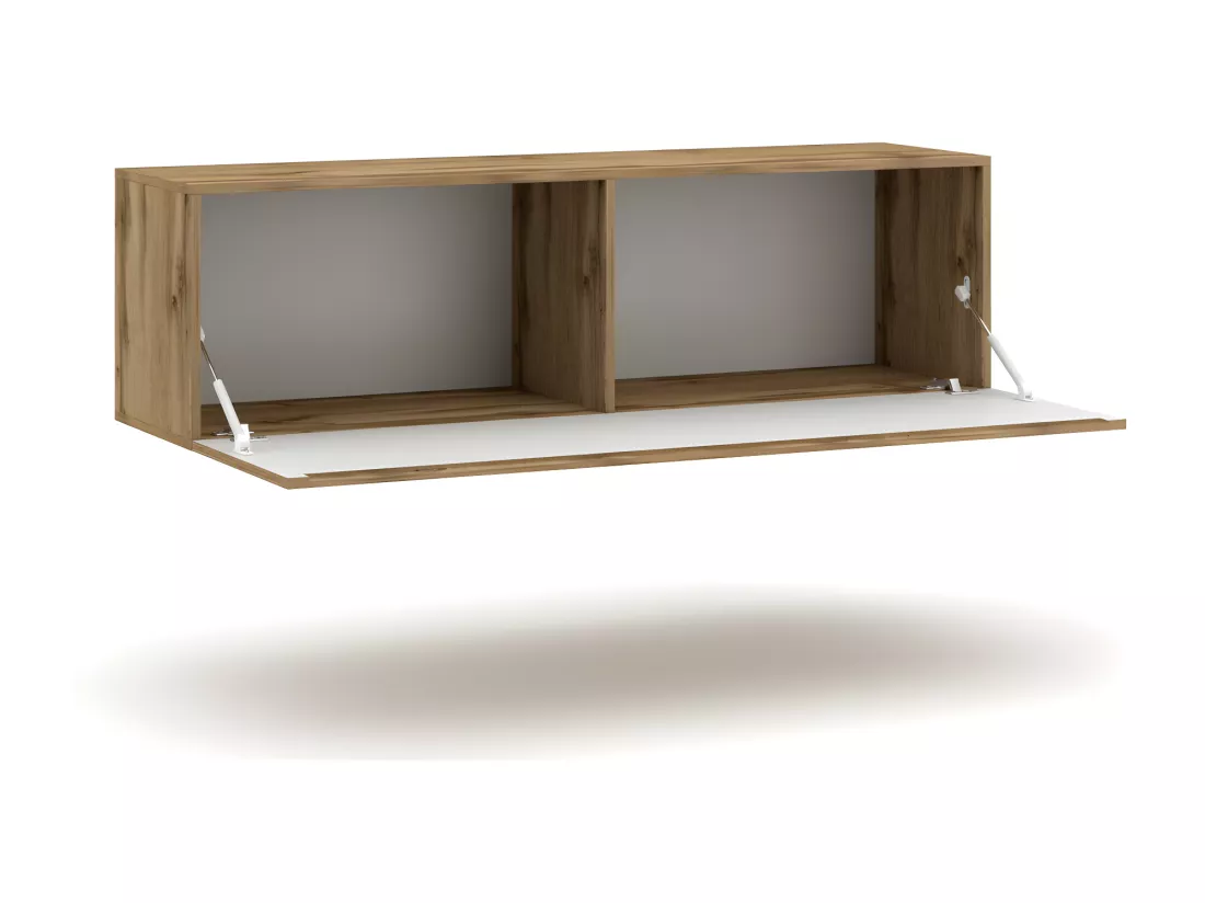Petit meuble de rangement suspendu NEVER chêne wotan 140cm