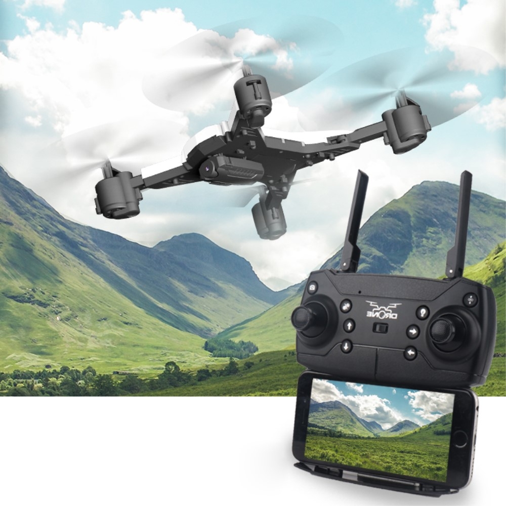 WiFi 2.4 GHz Faltbare RC Quadrocopter Drohne 110° 5MP 720p WiFi Kamera Video Live-Übertragung   Fernbedienung (iOS/Android) - Schwarz