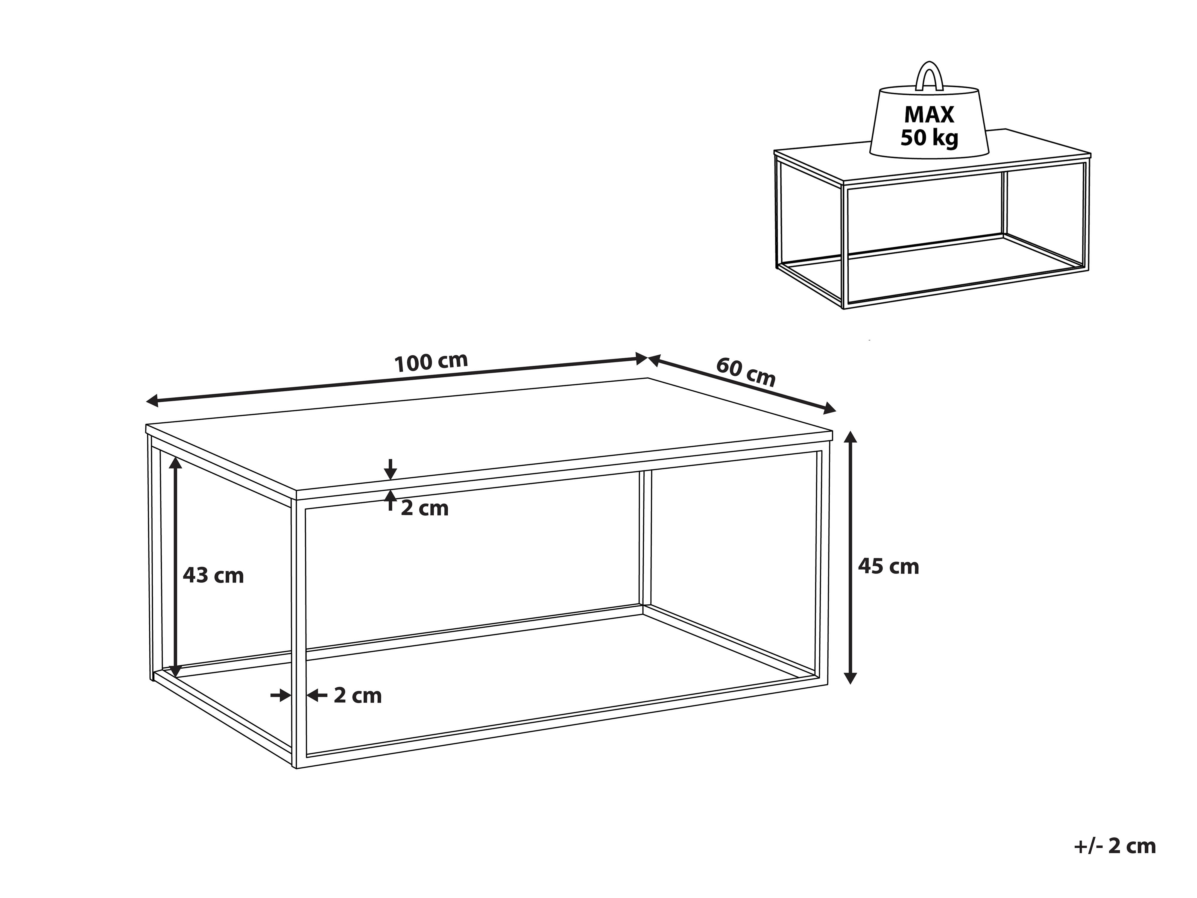 Salontafel DELANO Marmer/zwart