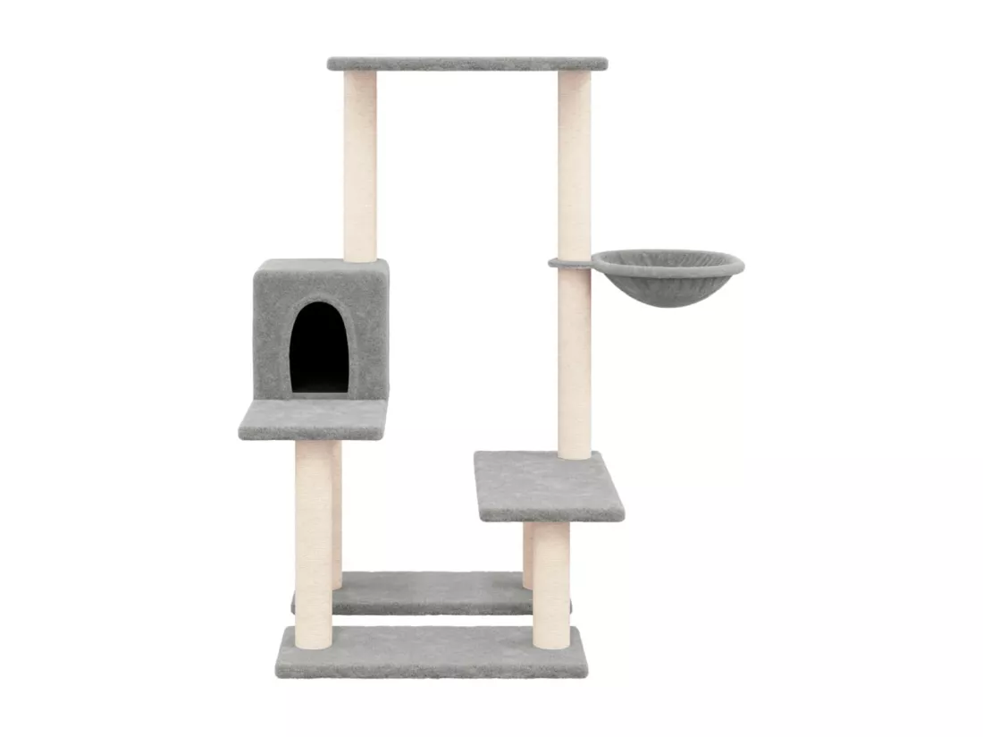 Arbre à chat avec griffoirs en sisal Gris clair 94,5 cm