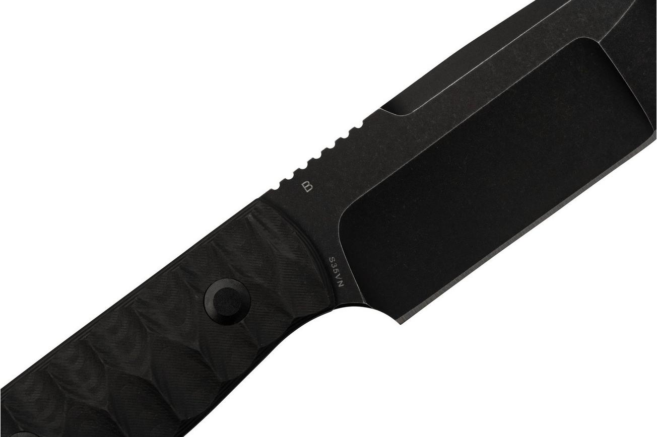 Bestech Heidi Blacksmith #2 Hollow Compound Grind, Black Stonewashed, Carbon Fiber BFK04B vaststaand mes