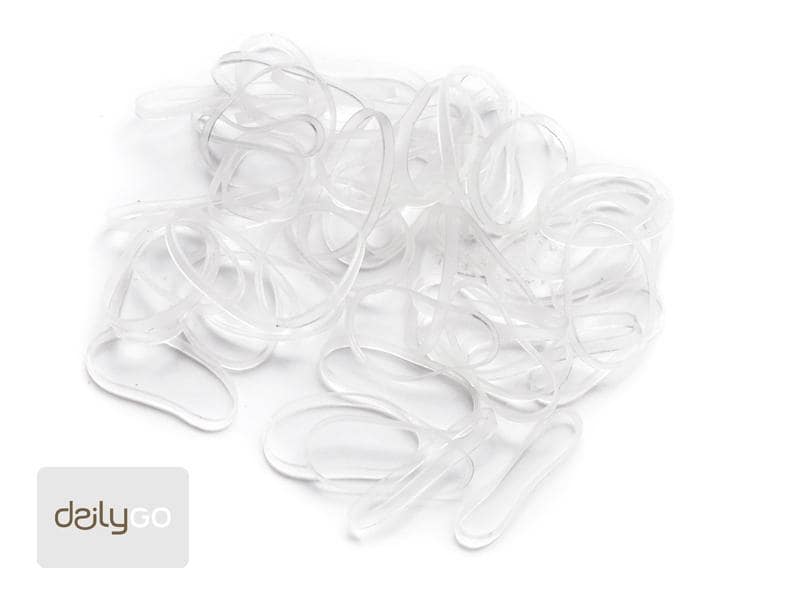 DailyGo Haargummi Silikon 2 cm 60 Stück, transparent Mini-Haargummis aus reissfestem Silikon