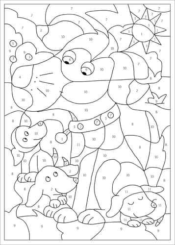 TESSLOFF Malbuch Malen nach Zahlen Tierkinder