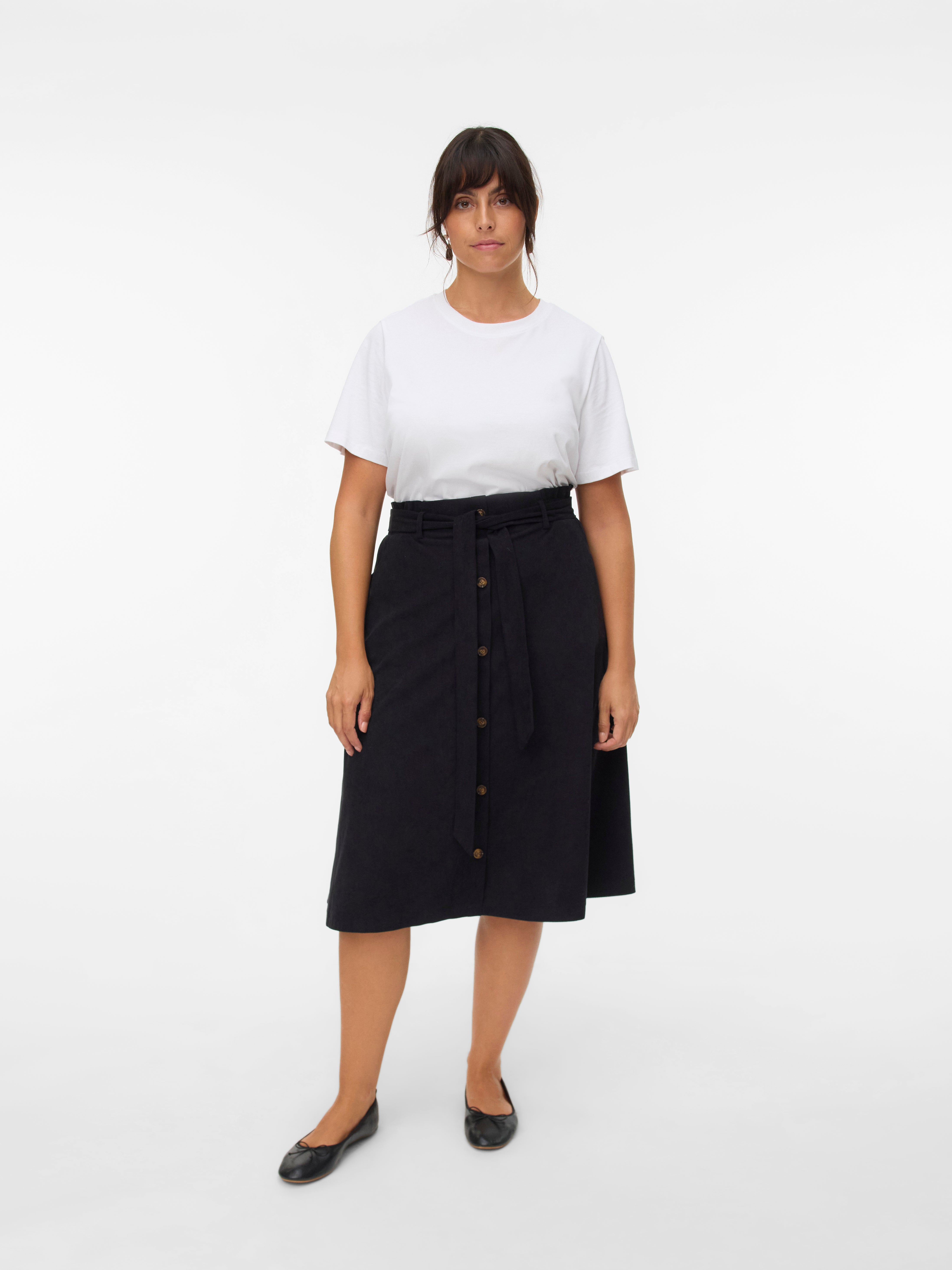 VMVILJA Corduroy High waist Midi-rok