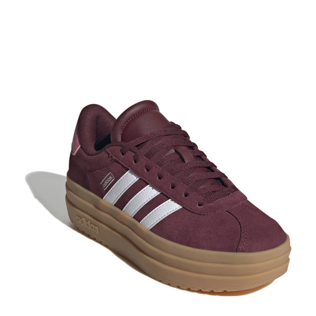 adidas VL Court Bold suède sneakers donkerrood/wit