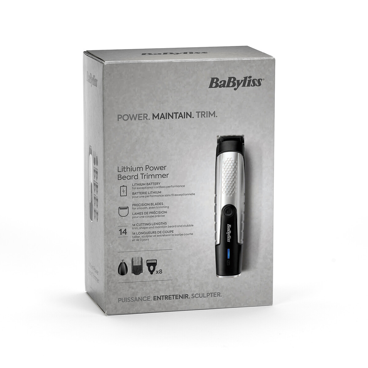 Aparador de barba BABYLISS T812E com bateria de lítio