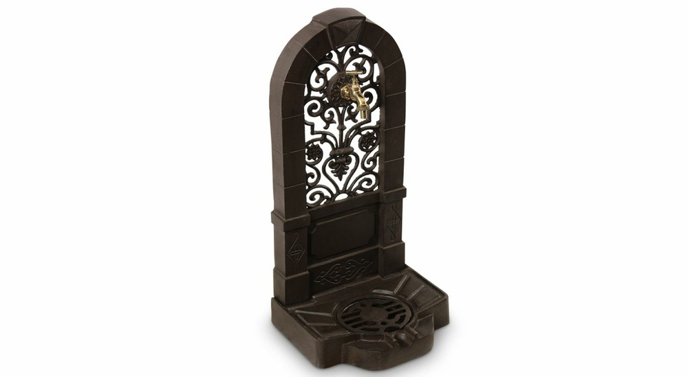 Fontaine de jardin fonte marron 35.5x31x74.5cm