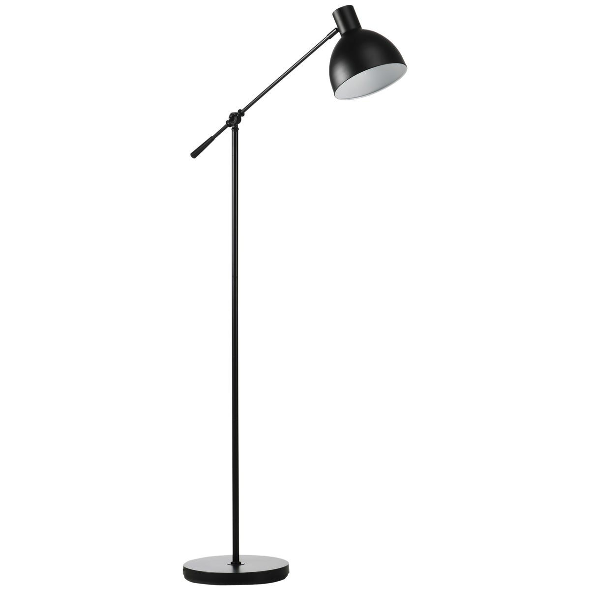 HOMCOM staande lamp, 30L x 30B x 131H cm, staal, zwart
